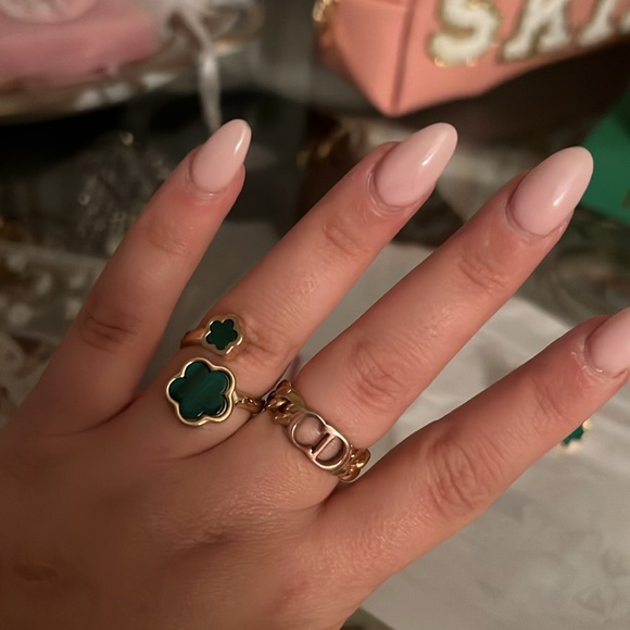 Emerald green gold jewelry set - Picture 2 of 5